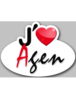 j'aime Agen (15x11cm) - Sticker/autocollant