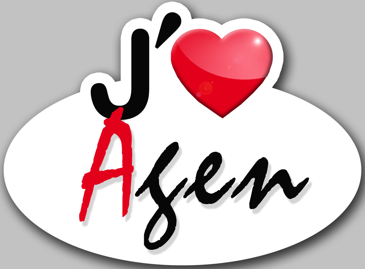 j'aime Agen (15x11cm) - Sticker/autocollant