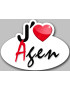 j'aime Agen (5x3.7cm) - Sticker/autocollant