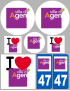 Agen (8 autocollants variés) - Sticker/autocollant