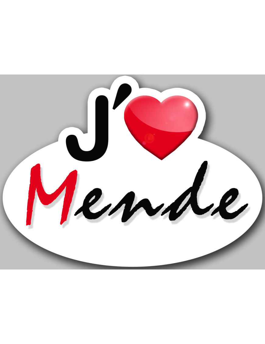 j'aime Mende (15x11cm) - Sticker/autocollant