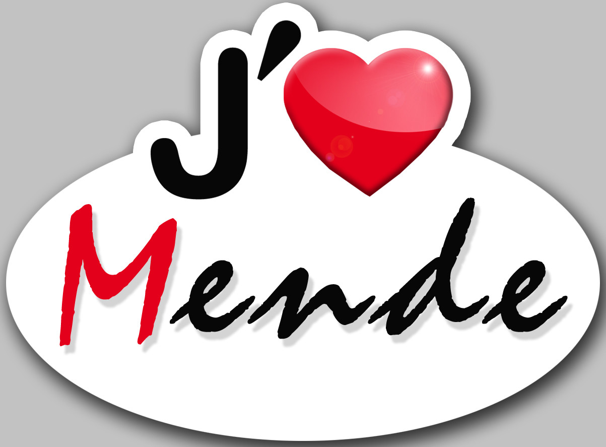 j'aime Mende (15x11cm) - Sticker/autocollant