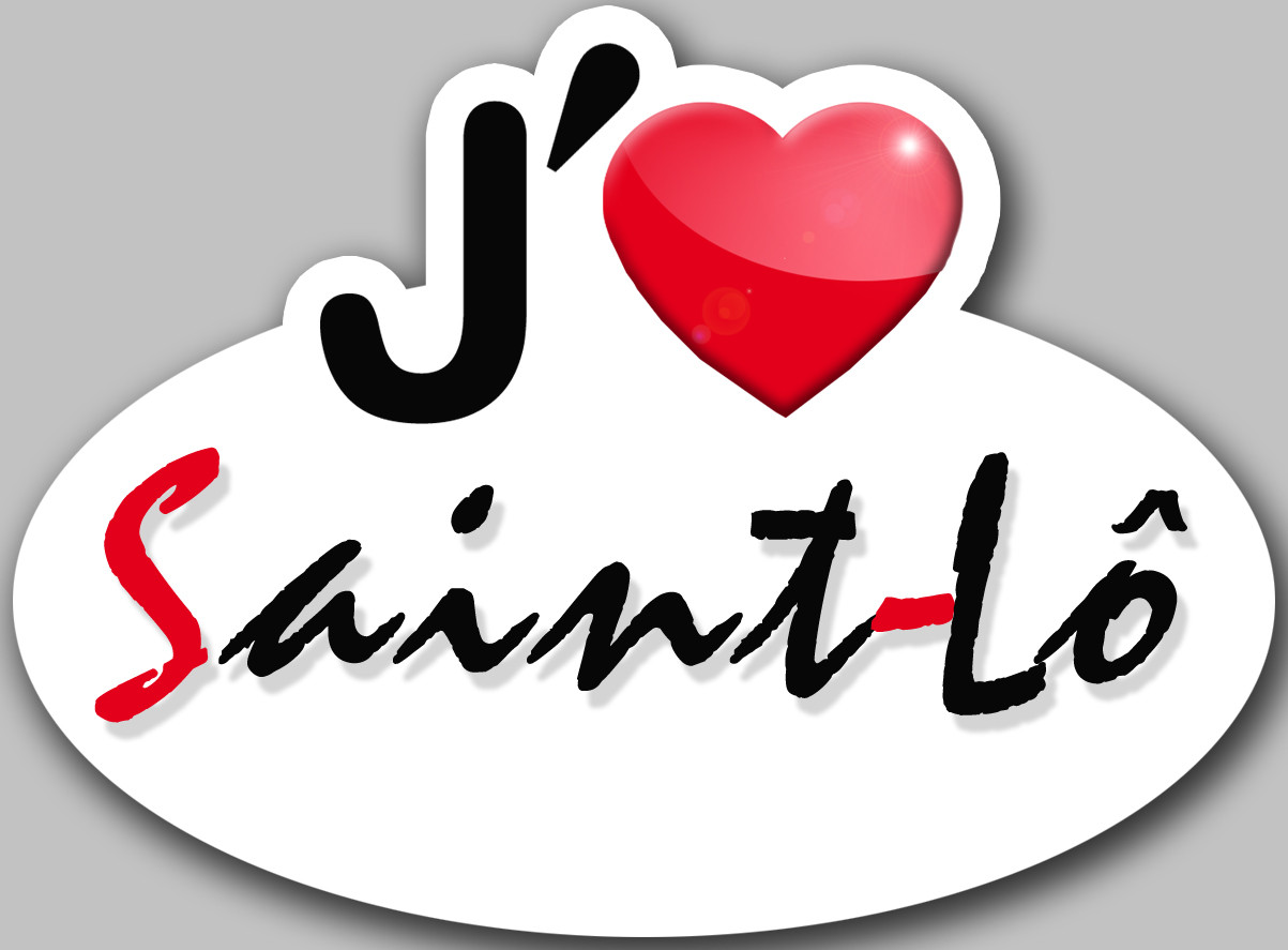 j'aime Saint-Lô (15x11cm) - Sticker/autocollant