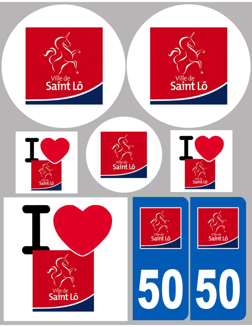 Saint-Lô (8 autocollants variés) - Sticker/autocollant