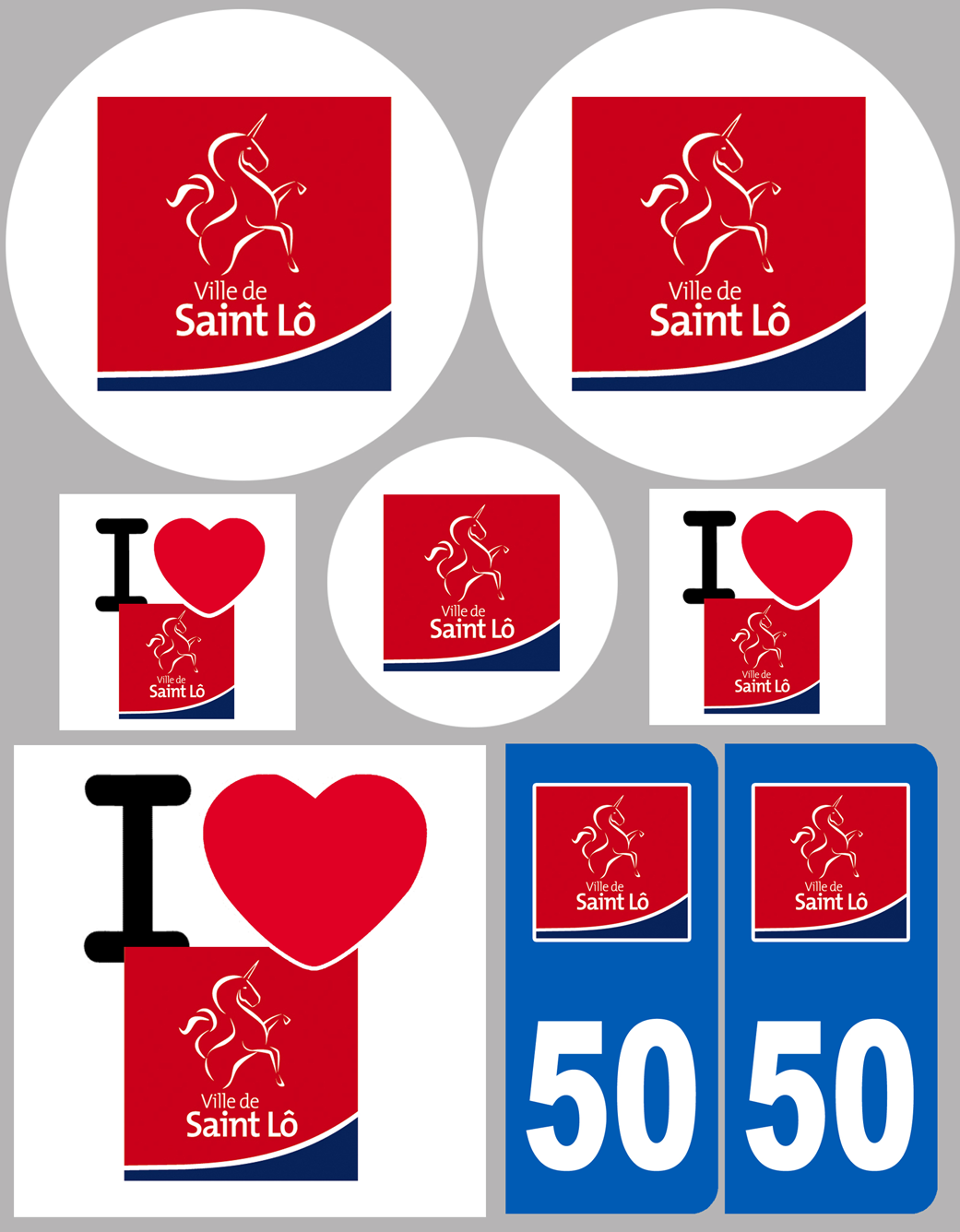 Saint-Lô (8 autocollants variés) - Sticker/autocollant