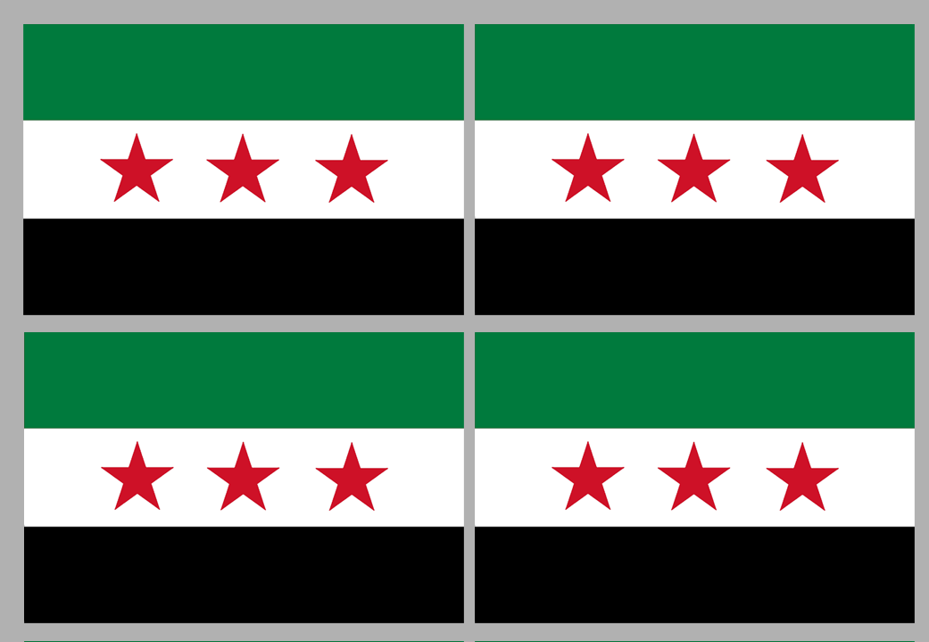 Drapeau Syrie (4 stickers - 9.5 x 6.3 cm) - Sticker/autocollant