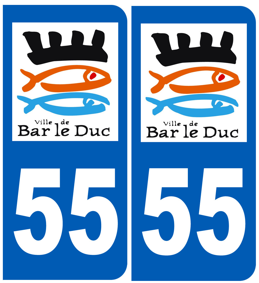 immatriculation Bar-le-Duc 55 - Sticker/autocollant