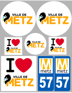 Metz (8 autocollants variés) - Sticker/autocollant