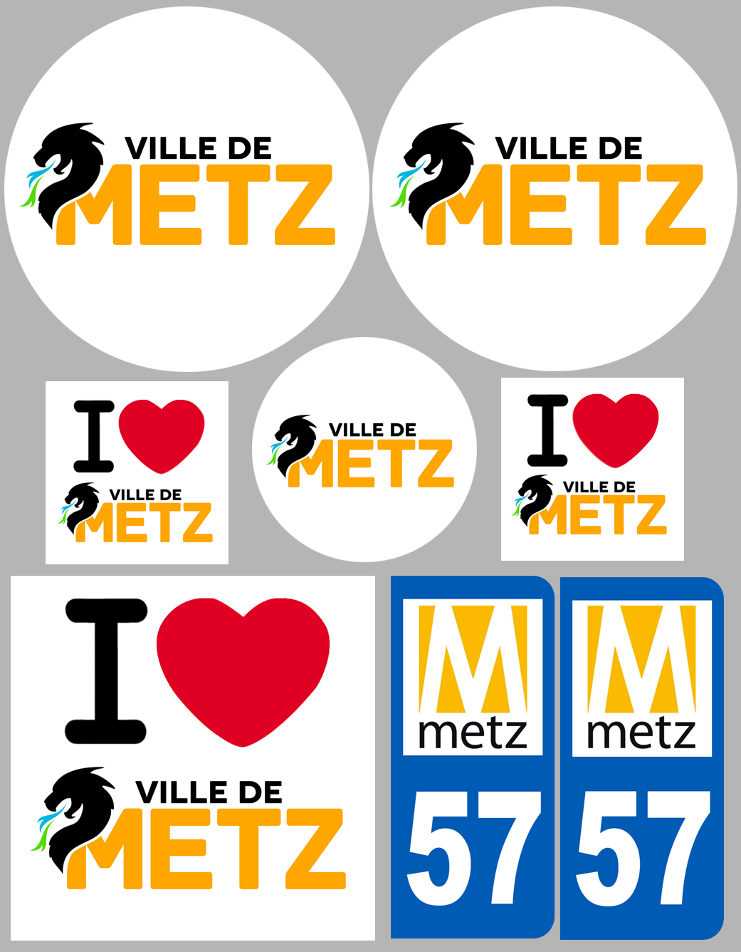 Metz (8 autocollants variés) - Sticker/autocollant