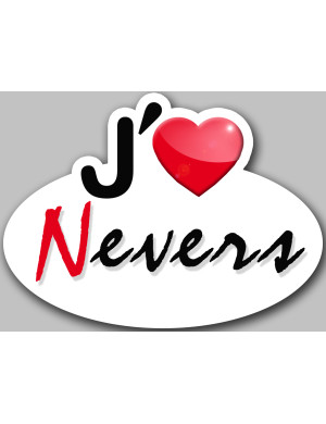 j'aime Nevers (15x11cm) - Sticker/autocollant