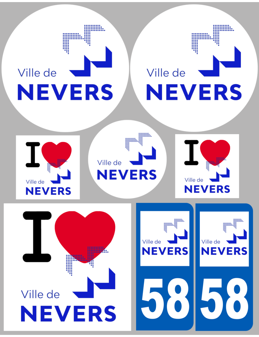 Nevers (8 autocollants variés) - Sticker/autocollant