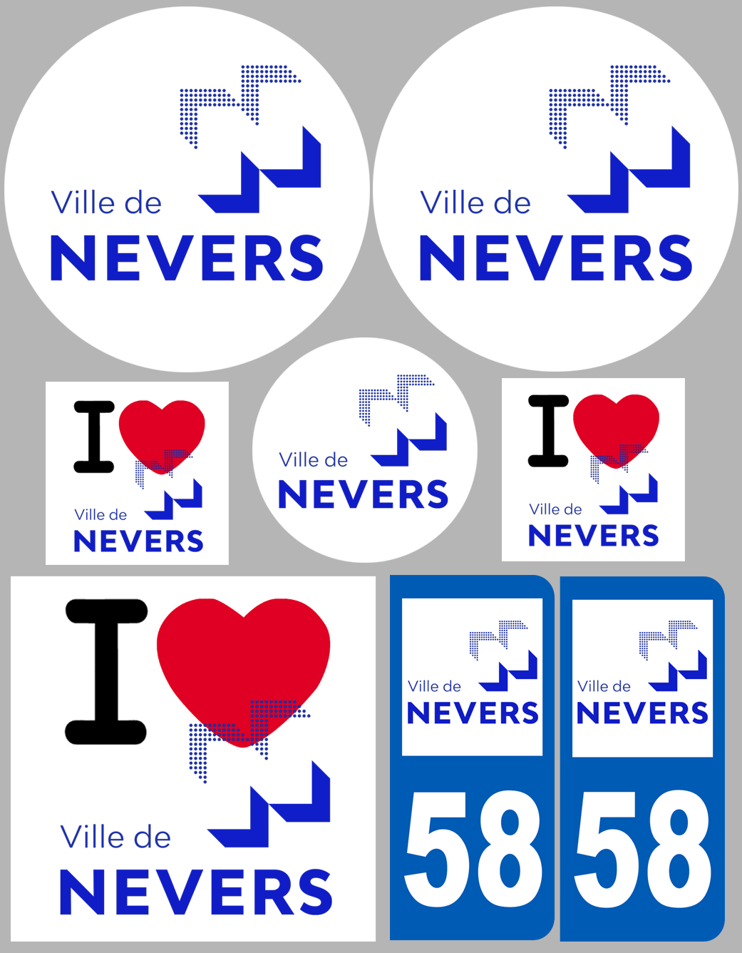 Nevers (8 autocollants variés) - Sticker/autocollant