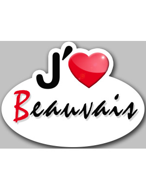 j'aime Beauvais (15x11cm) - Sticker/autocollant