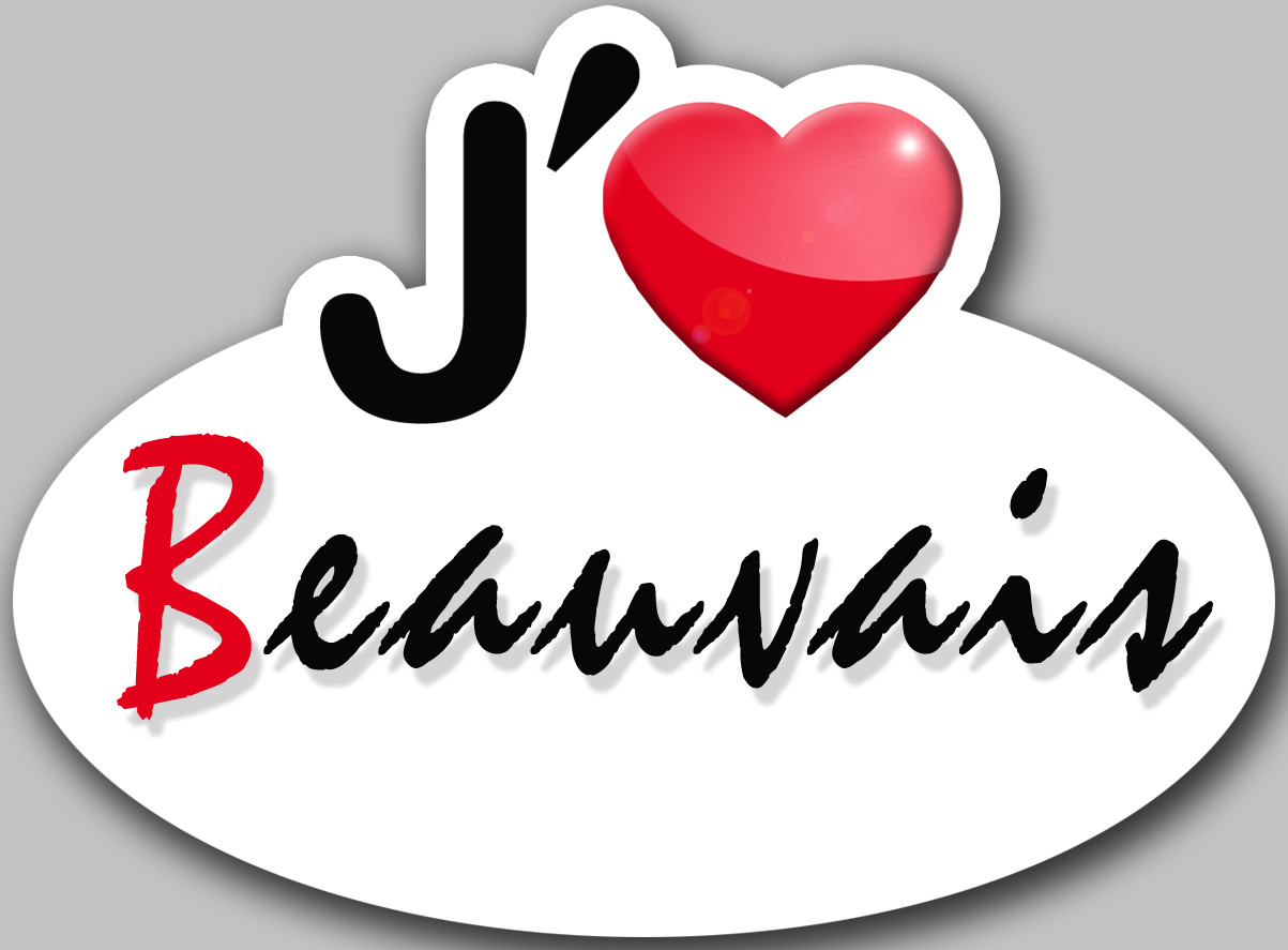 j'aime Beauvais (15x11cm) - Sticker/autocollant