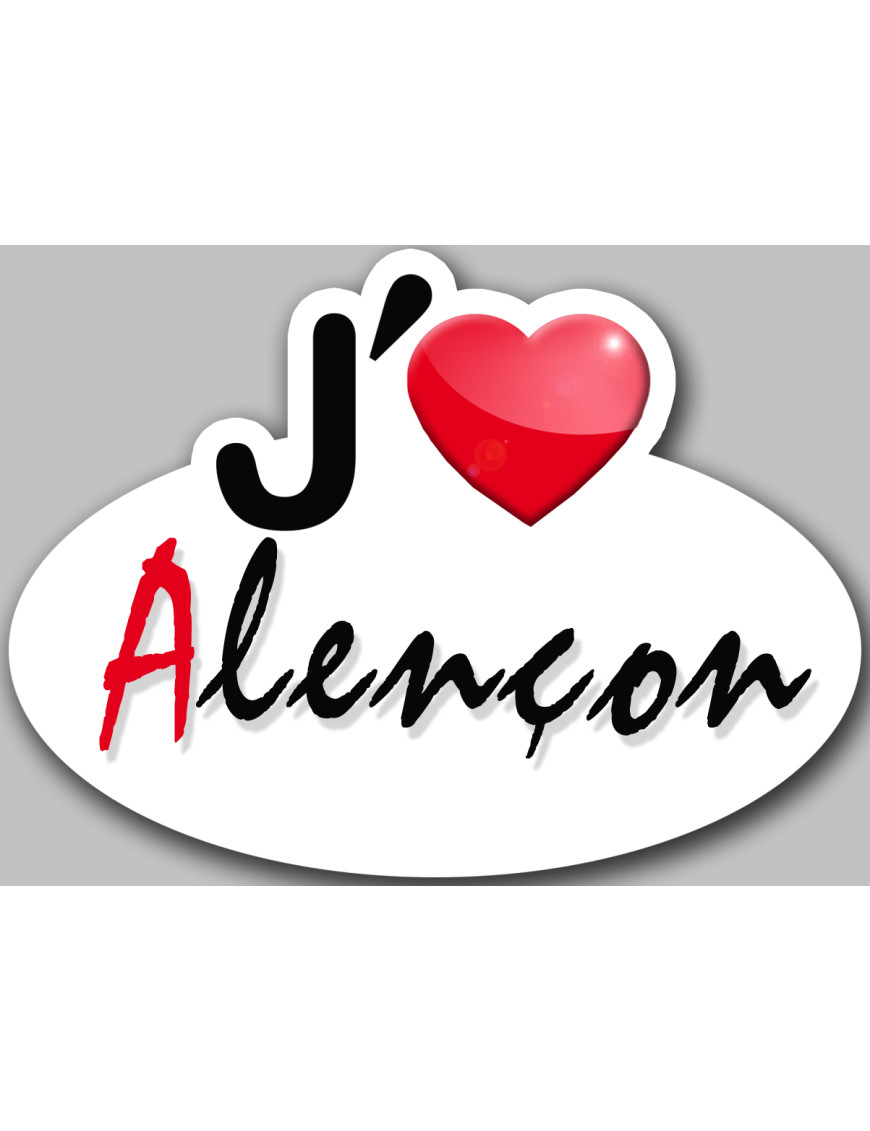 j'aime Alençon (15x11cm) - Sticker/autocollant