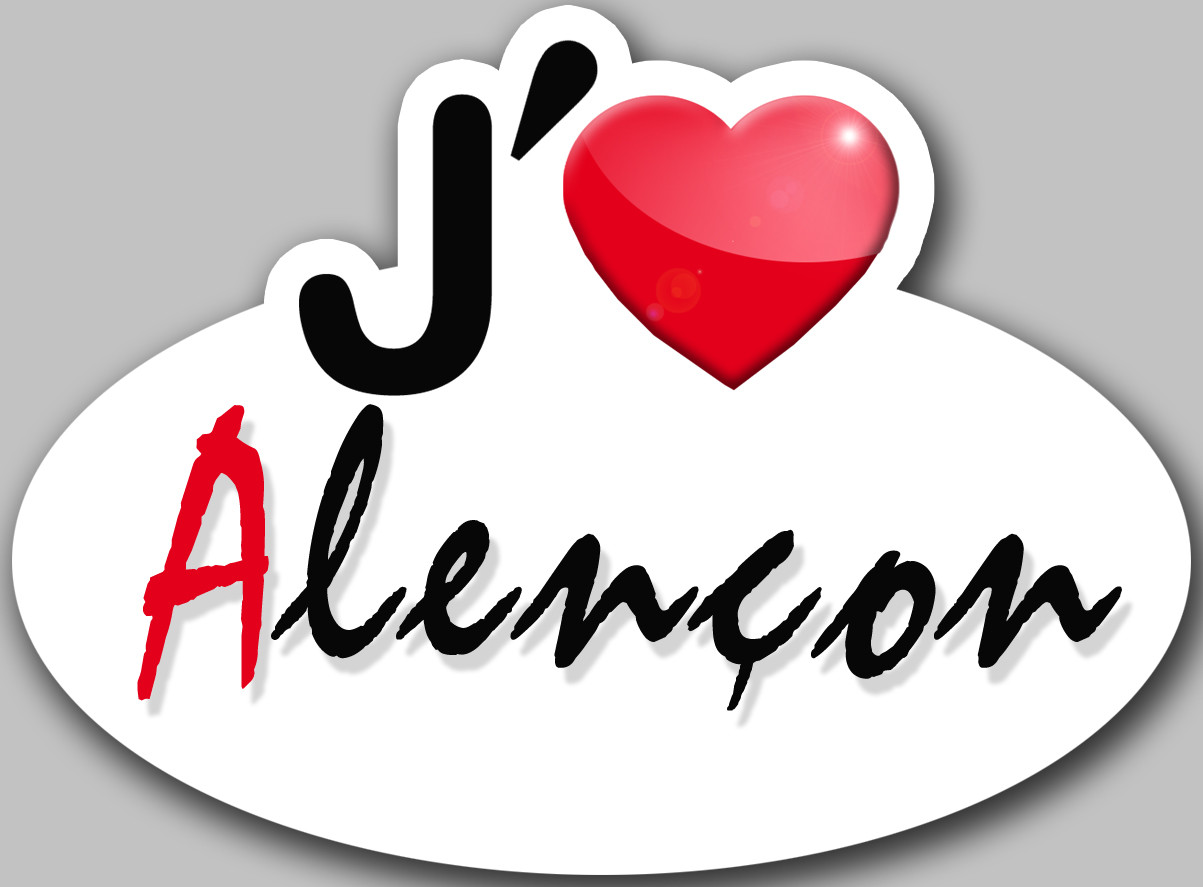 j'aime Alençon (15x11cm) - Sticker/autocollant