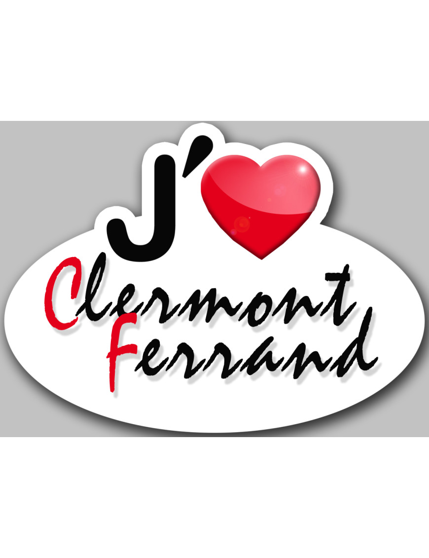 j'aime Clermont-Ferrand (15x11cm) - Sticker/autocollant