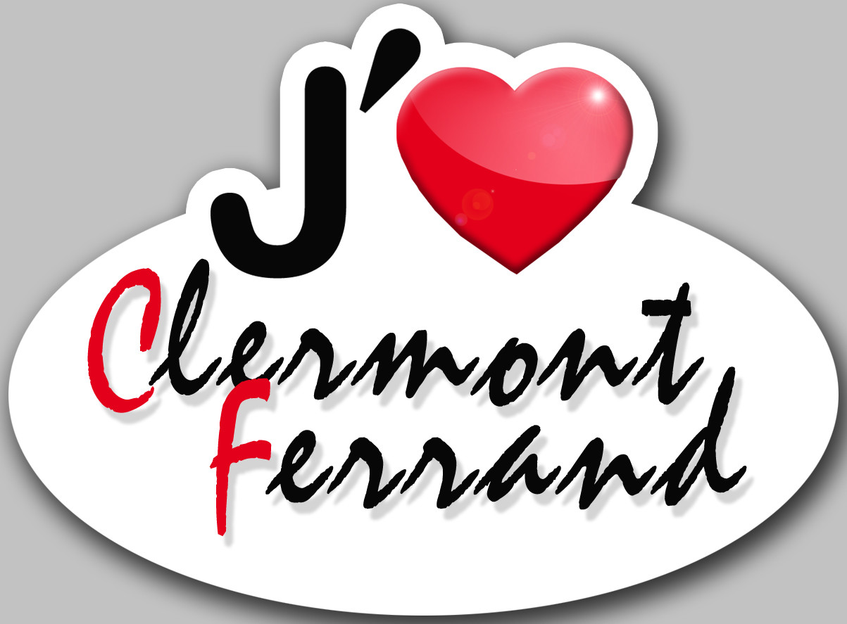 j'aime Clermont-Ferrand (5x3.7cm) - Sticker/autocollant