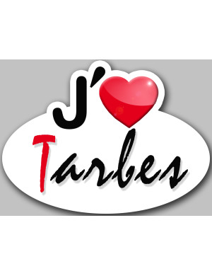 j'aime Tarbes (5x3.7cm) - Sticker/autocollant