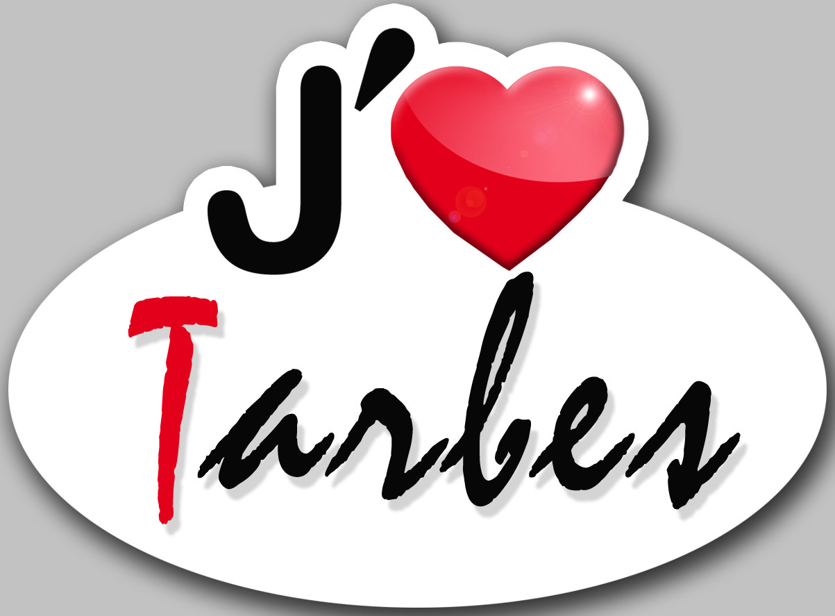 j'aime Tarbes (5x3.7cm) - Sticker/autocollant