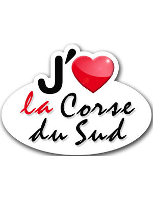 J'aime la Corse-du-Sud (15x11cm) - Sticker/autocollant