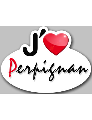 j'aime Perpignan (15x11cm) - Sticker/autocollant