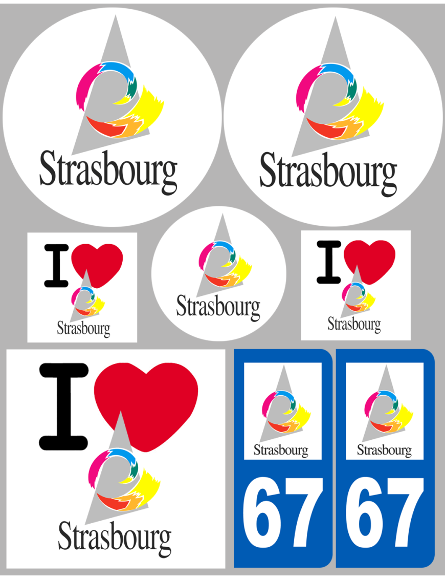 Strasbourg - 8 autocollants variés - Sticker/autocollant