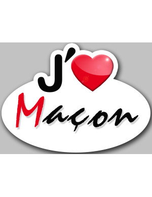 j'aime Maçon (15x11cm) - Sticker/autocollant