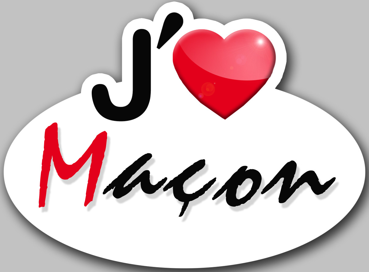 j'aime Maçon (15x11cm) - Sticker/autocollant