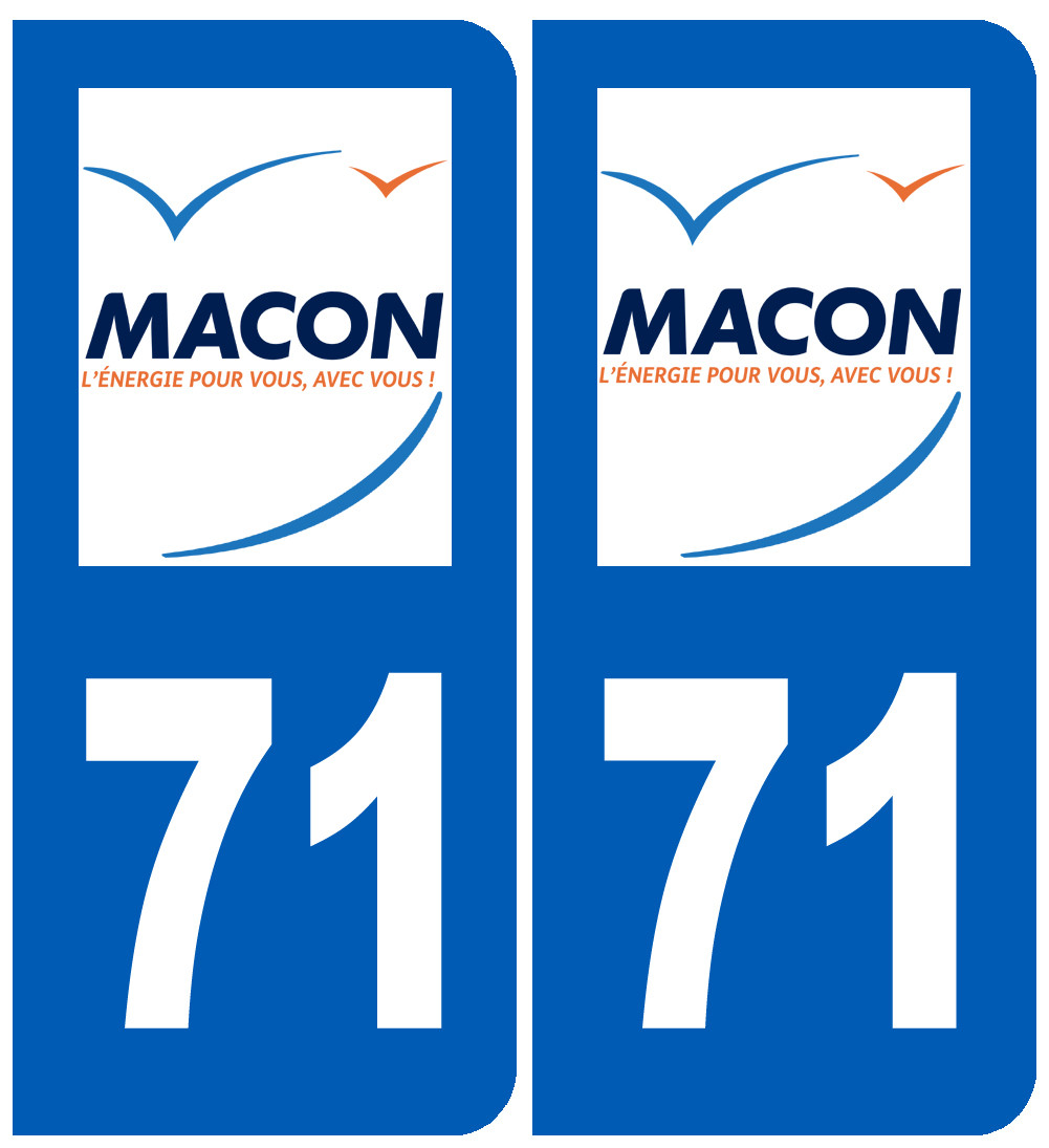 immatriculation Maçon 71 - Sticker/autocollant