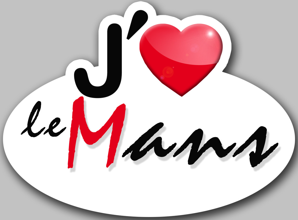 j'aime le Mans (5x3.7cm) - Sticker/autocollant