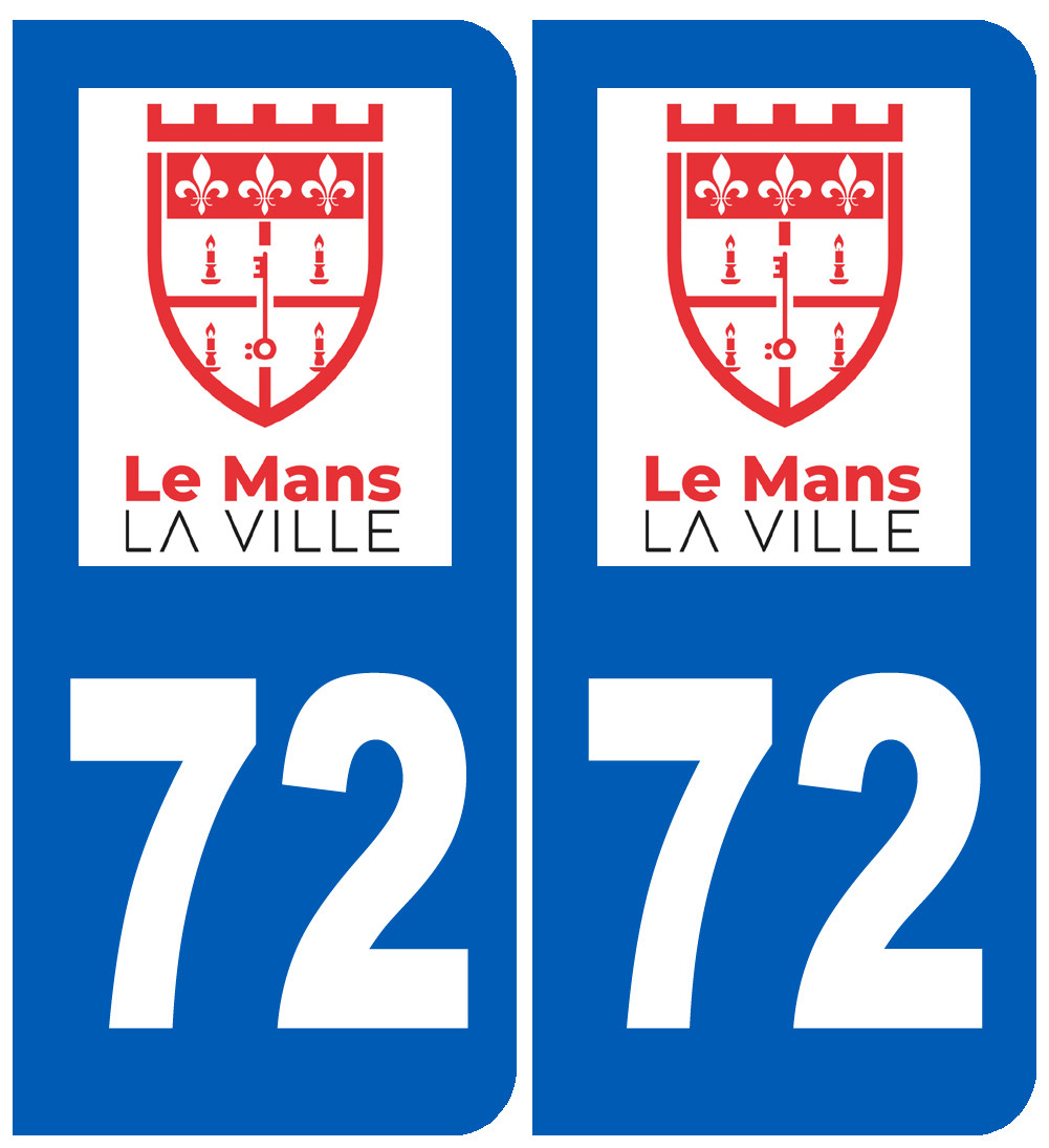 immatriculation le Mans 72 - Sticker/autocollant