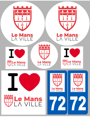 le Mans - 8 autocollants variés - Sticker/autocollant