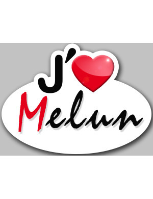 j'aime Melun (5x3.7cm) - Sticker/autocollant