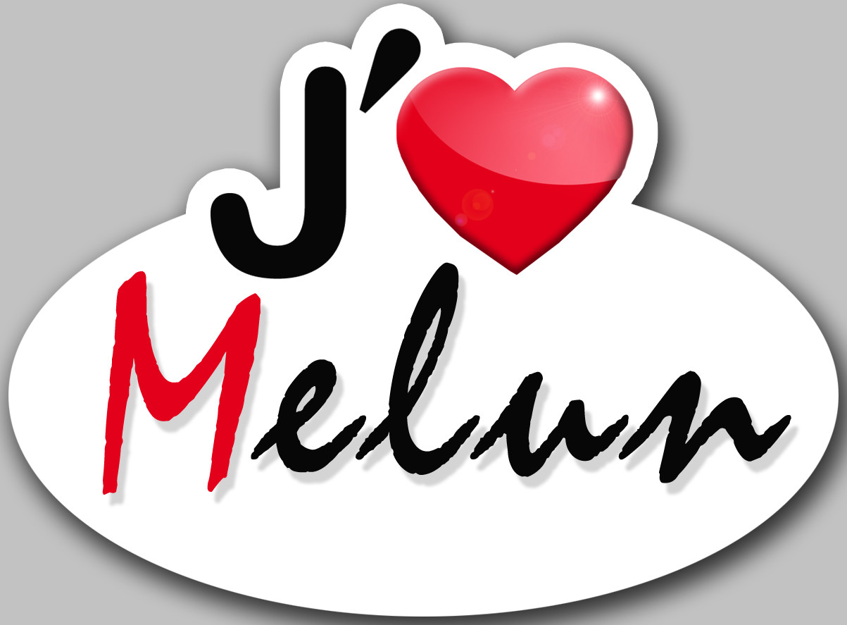 j'aime Melun (15x11cm) - Sticker/autocollant