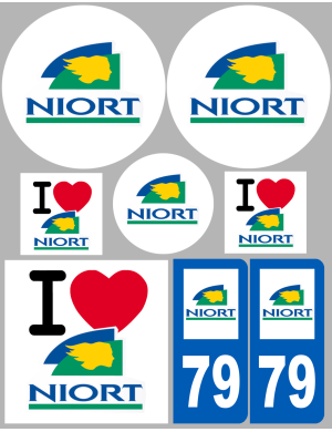 Niort - 8 autocollants variés - Sticker/autocollant