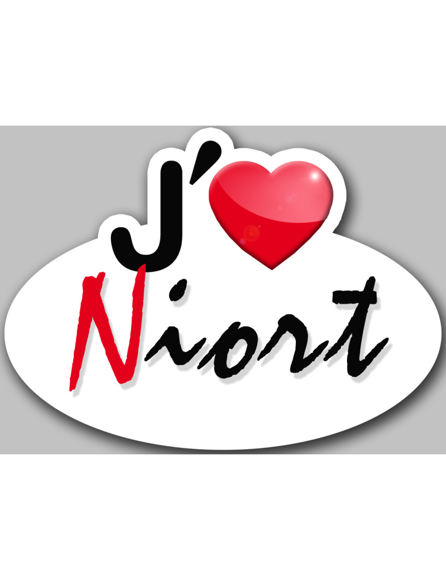 j'aime Niort (15x11cm) - Sticker/autocollant