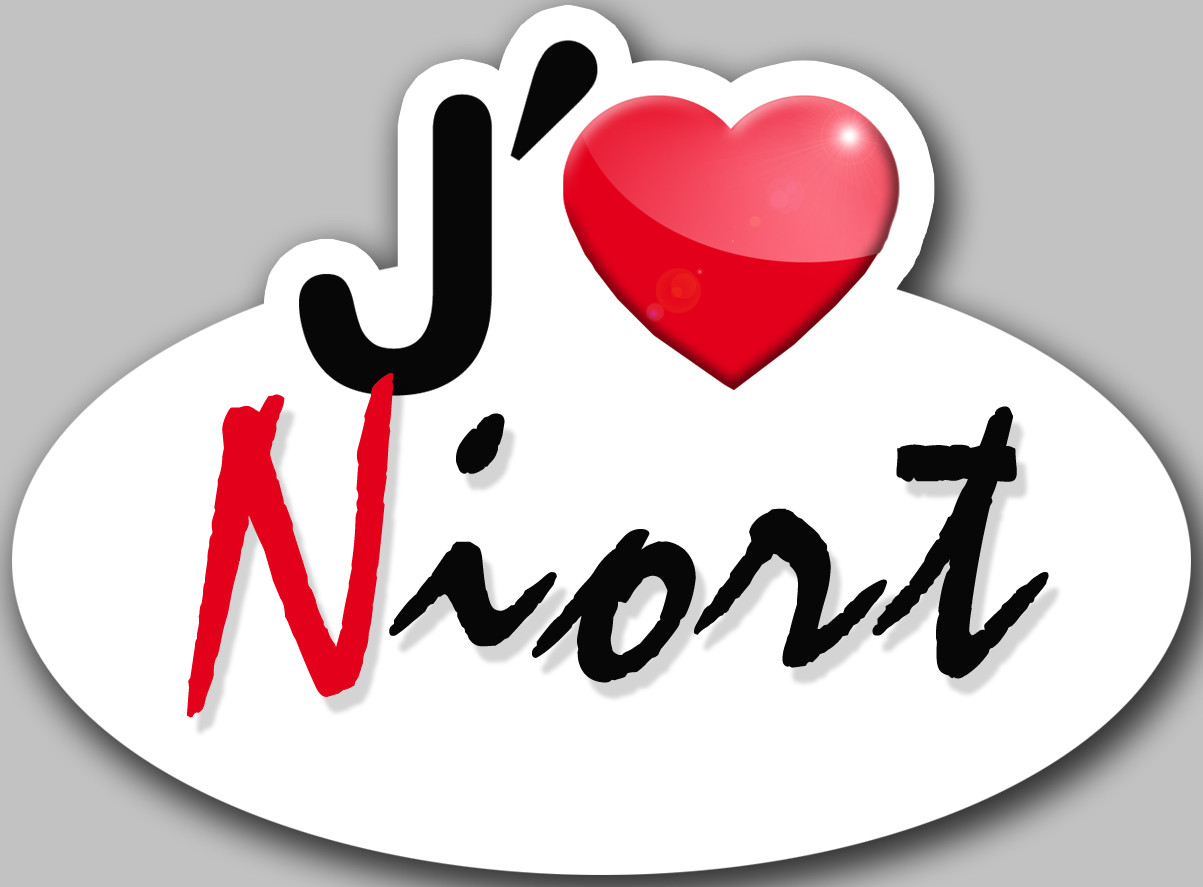 j'aime Niort (5x3.7cm) - Sticker/autocollant