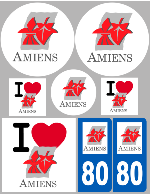 Amiens - 8 autocollants variés - Sticker/autocollant