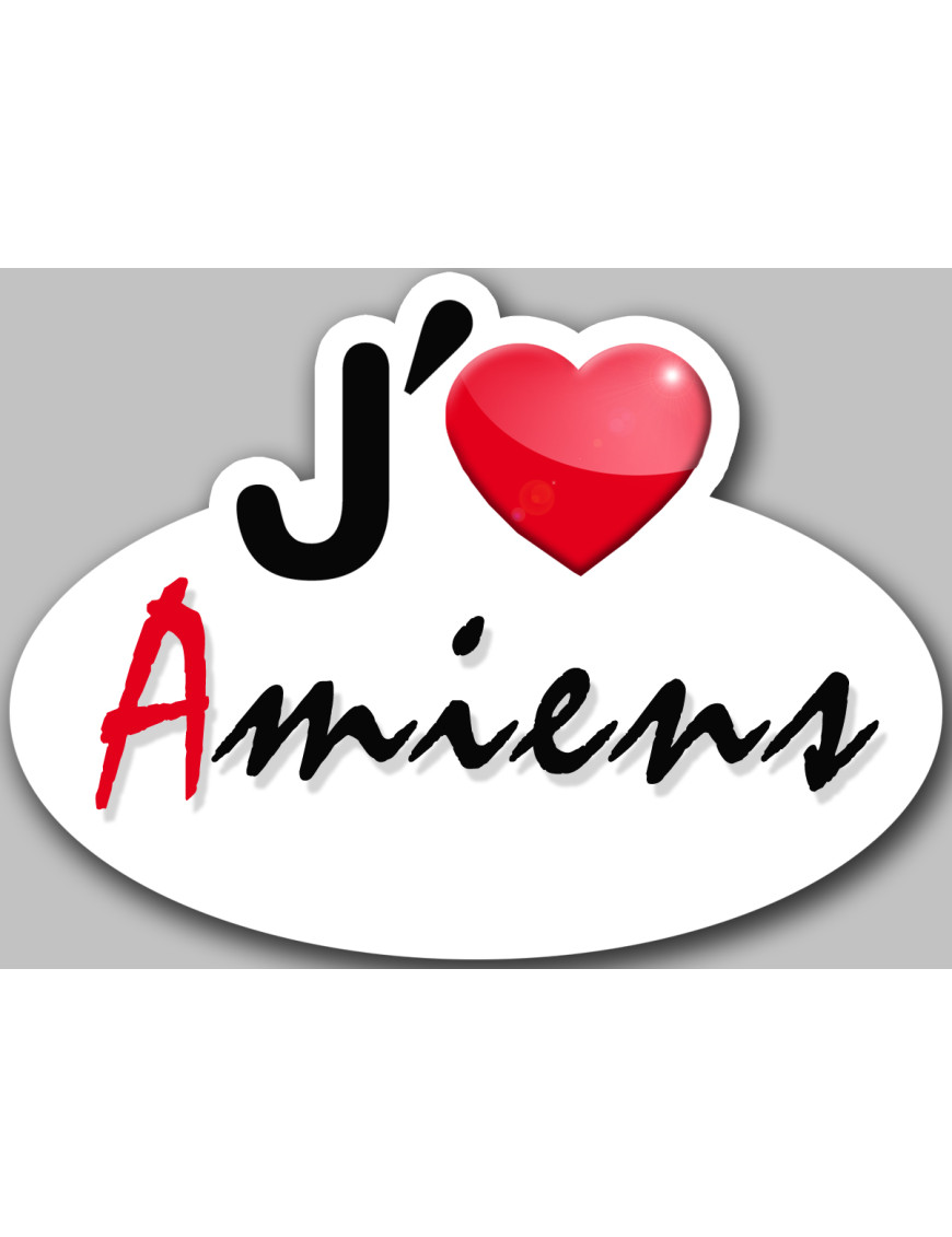 j'aime Amiens (5x3.7cm) - Sticker/autocollant