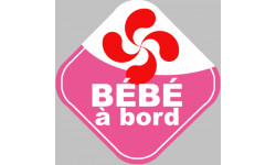 bébé à bord fille Basque - 10cm - Sticker/autocollant