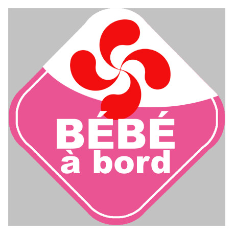 bébé à bord fille Basque - 10cm - Sticker/autocollant