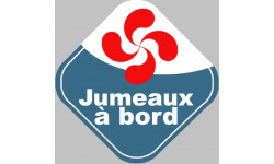 bébés à bord jumeaux basque - 10cm - Sticker/autocollant