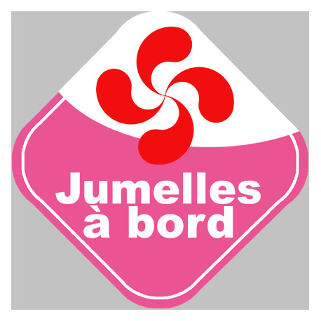 bébés à bord jumelles Basque - 10cm - Sticker/autocollant