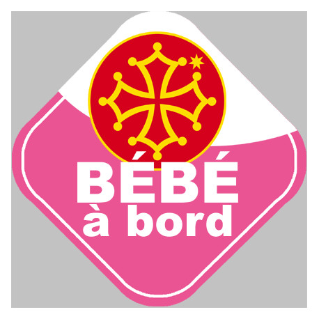 bébé à bord fille Occitane - 10cm - Sticker/autocollant