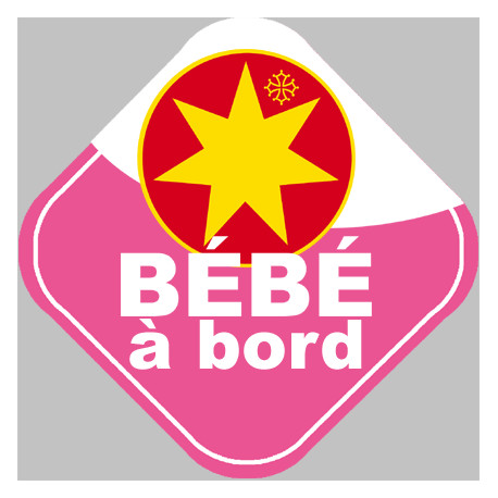 bébé à bord fille Occitane - 10cm - Sticker/autocollant