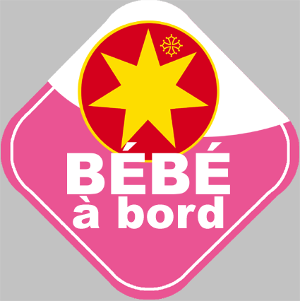 bébé à bord fille Occitane - 10cm - Sticker/autocollant