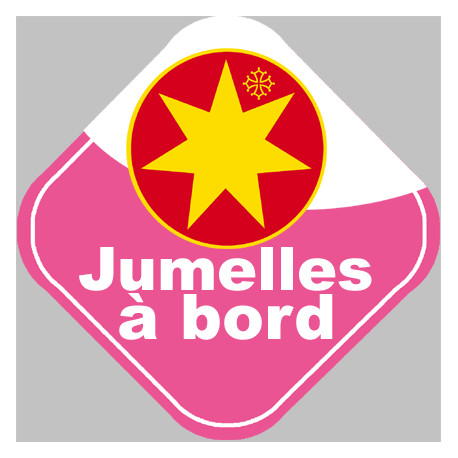 bébé à bord jumelles Occitanes - 10cm - Sticker/autocollant