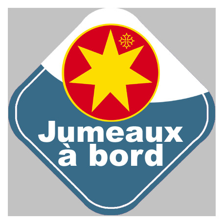 bébé à bord jumeaux Occitan - 10cm - Sticker/autocollant