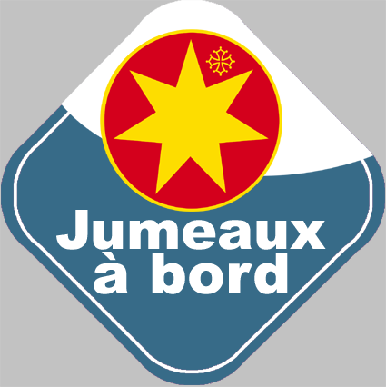 bébé à bord jumeaux Occitan - 10cm - Sticker/autocollant